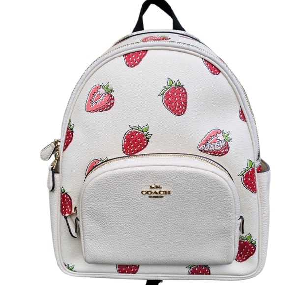 Coach Court Backpack With Strawberry Print - Picture 1 of 9